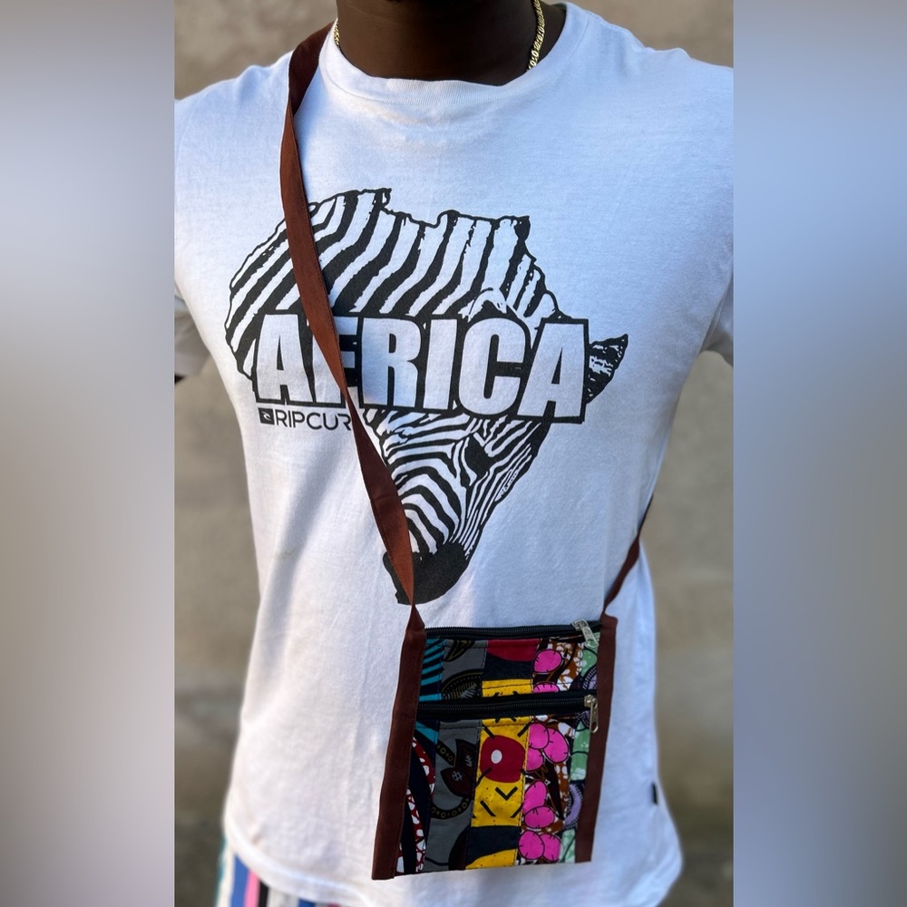 NW 💯 Cotton Patch Vlisco Fabric Crossbody Purse Sz 6”x 6”